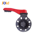 Plastic DN100 PVC Plastic Manual Hand lever Butterfly Valve